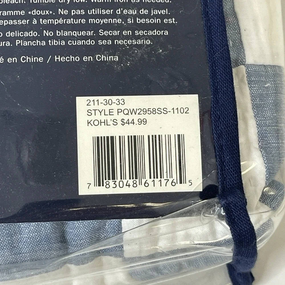 NEW Chaps Ralph Lauren‎ Nantucket Garden Standard Pillow Sham Plaid Discontinued